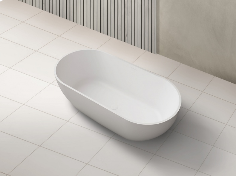 Ванна из искусственного камня Abber Stein 170х75 белый матовый AS9613-1.7 - 7