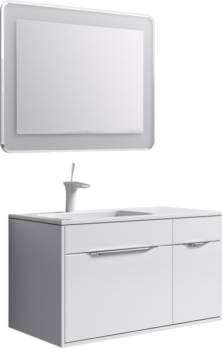 Тумба с раковиной Aqwella 5 stars Malaga 90 L белая - 4