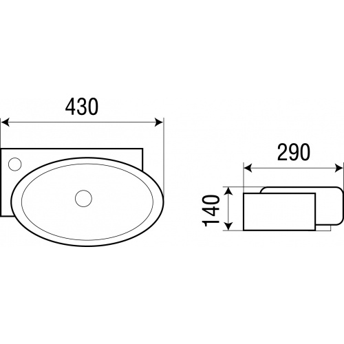 Раковина подвесная Weltwasser WW AISBACH 5011 L 43 белый  10000003874 - 1