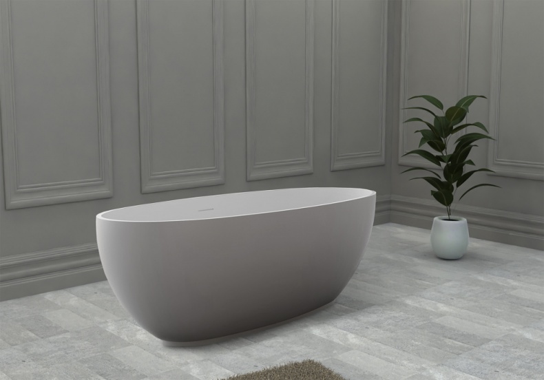 Ванна из искусственного камня ABBER Stein AS9641-1.5 белая матовая - 2