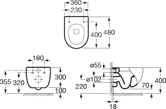 Комплект Система инсталляции для унитазов Geberit Duofix Delta 458.124.21.1 3 в 1 с кнопкой смыва + Чаша для унитаза подвесного Roca Meridian 346248000  - 8