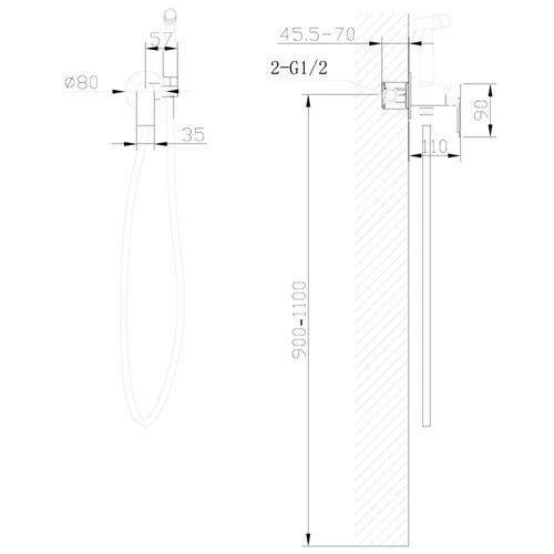 Гигиенический душ Abber Weiss Insel белый, матовый  AF8025W - 3