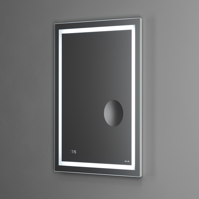 Зеркало AM.PM Gem 55 с LED-подсветкой, часами и косметическим зеркалом M91AMOX0553WG - 3
