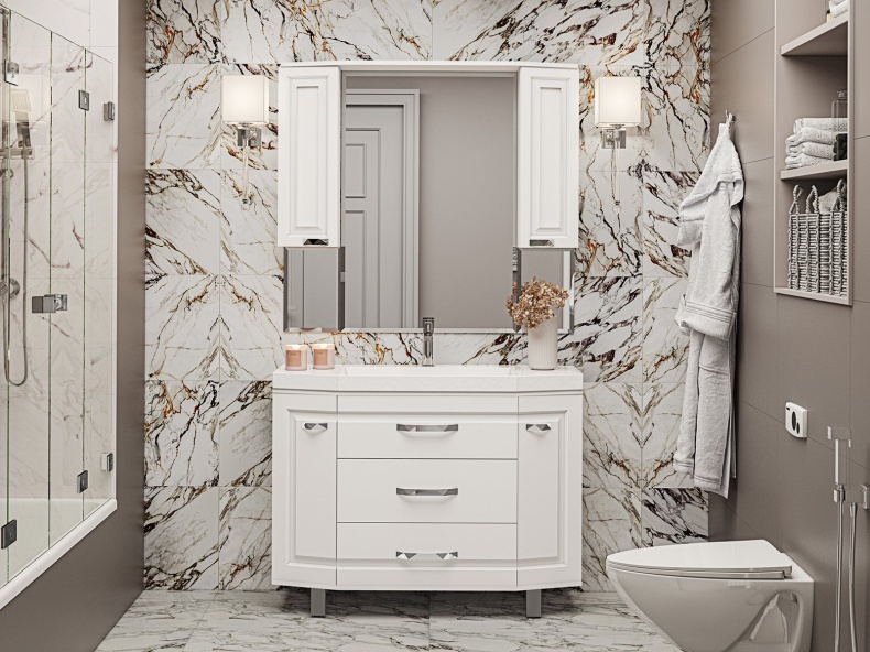 Терра -110 Тумба с 3 ящ. белая П-Тер01110-0113Я - 1