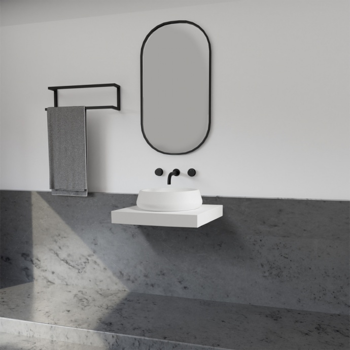 Раковина накладная ABBER Stein AS2605 белая матовая - 1