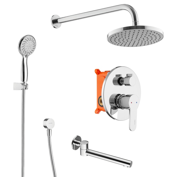 Swedbe Platta Душевой комплект со встроен.смесит. (с монтаж.боксом), верх.душем и повор.изливом 5544 - 4