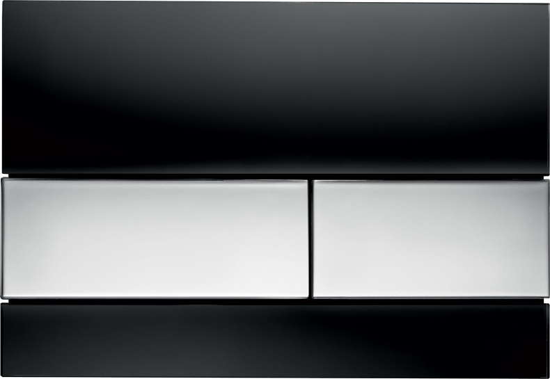 Кнопка смыва TECE Square 9240807 черное стекло, кнопка хром - 0