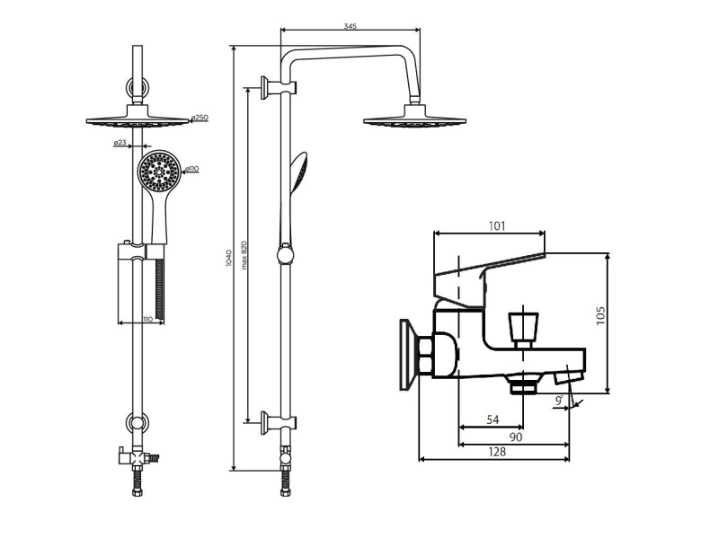 Душевой комплект Dorff Norma D0711010 - 4