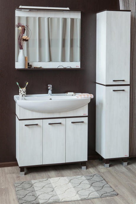 Тумба с раковиной Sanflor Толедо 85 венге, северное дерево светлое - 1