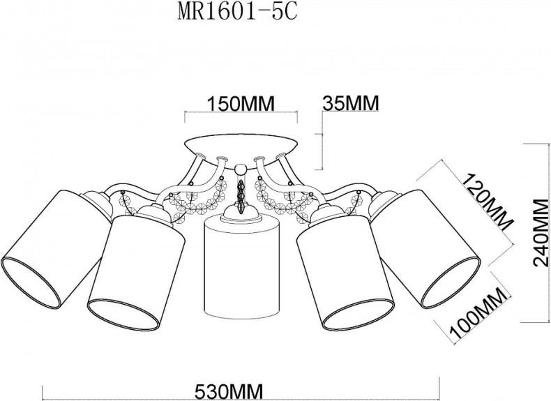 Потолочная люстра MyFar Patrick MR1601-5C - 1