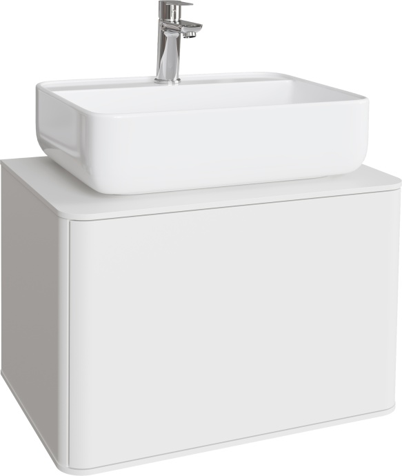 Тумба с раковиной STWORKI Ноттвиль 60 белая, без выреза под смеситель 444530 - 4