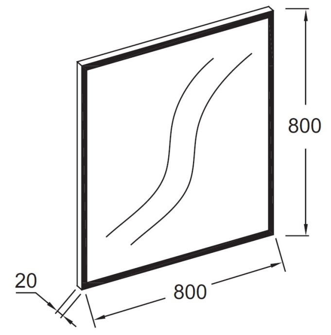 Зеркало Jacob Delafon Silhouette 80 черный сатин EB1425-S14 - 1