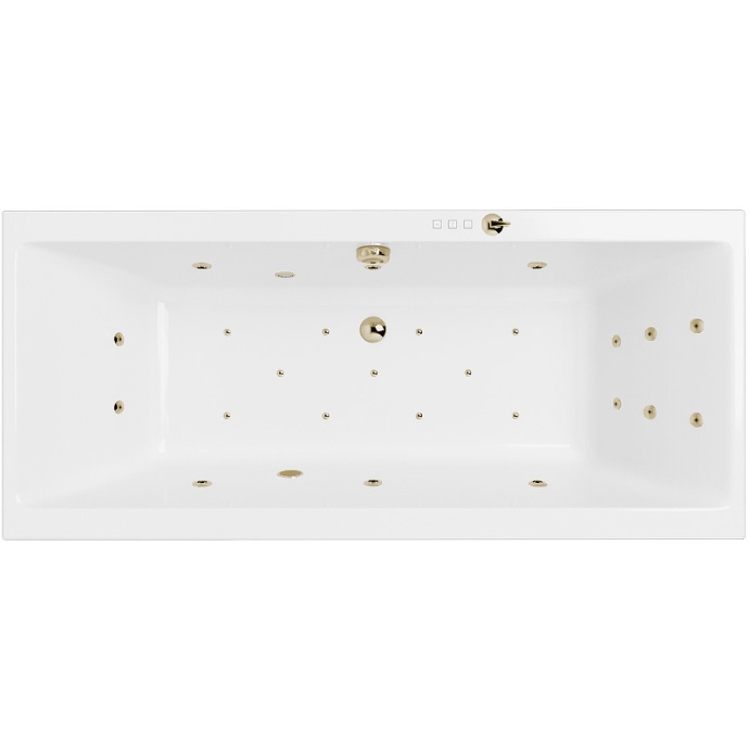 Акриловая ванна Excellent Pryzmat Slim 180x80 белая бронза с гидромассажем WAEX.PRY18S.ULTRA.BR - 0