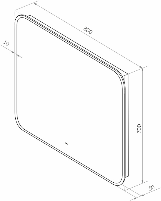 Зеркало DIWO Кострома 80 черное, с подсветкой, прямоугольное, инфракрасный выключатель ЗЛП1748 - 8
