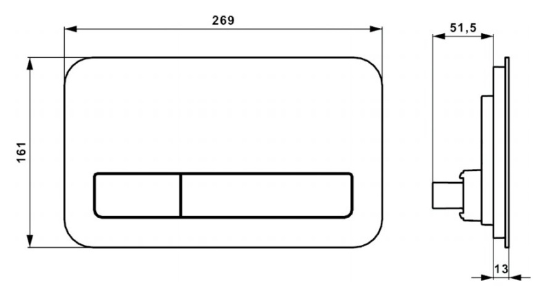 Кнопка смыва Villeroy & Boch Viconnect 922400RB черная глянцевая - 3
