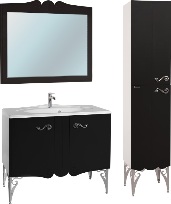 Тумба с раковиной Bellezza Эстель 90 черная - 1