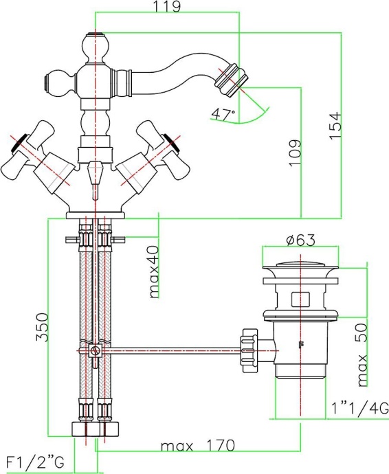 Смеситель для биде Fiore  хром  26CR0635 - 1