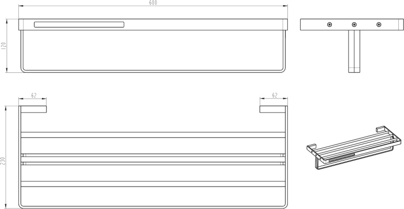 Полка Boheme Q 10947-MW Matt White для полотенец - 1