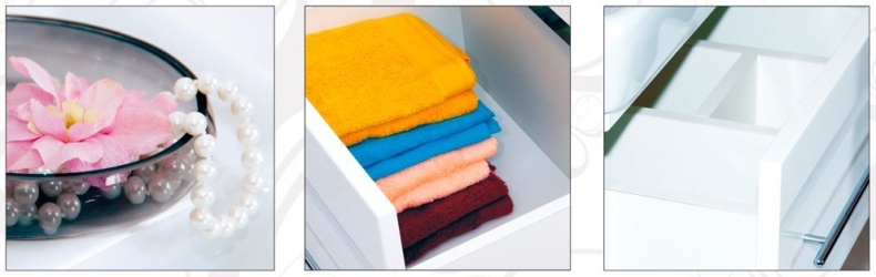 Мебель для ванной Misty Елена 80 белая, с 2-мя ящиками - 4