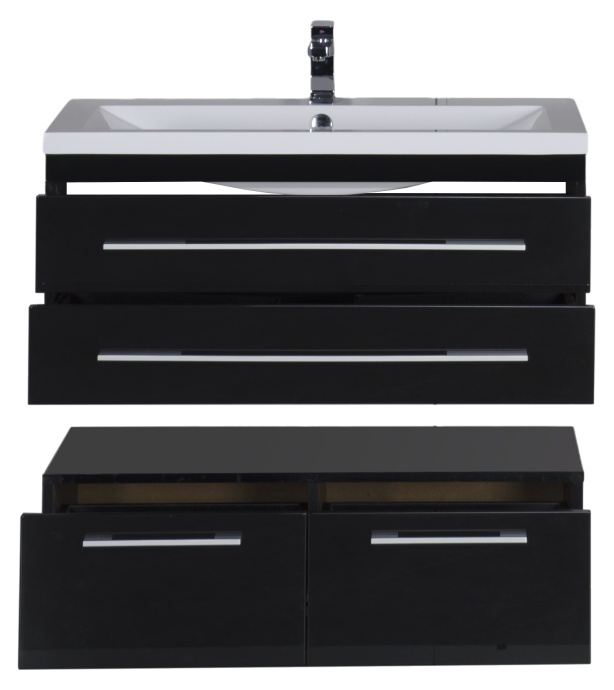 Тумба Aquanet Нота 100 подкатная, черная 170734 - 11