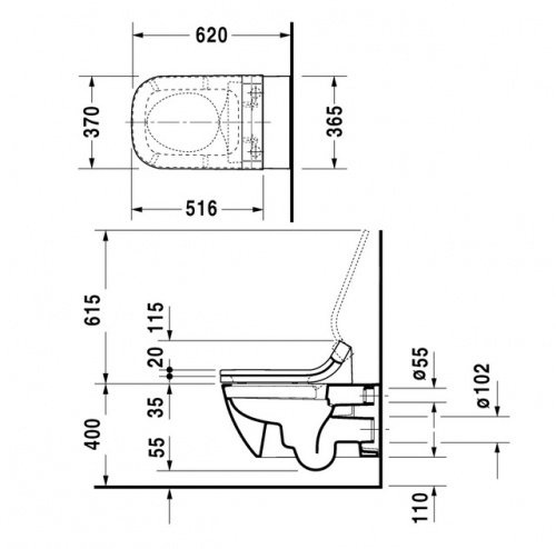 Подвесной унитаз Duravit Happy D.2  2550590000 - 3