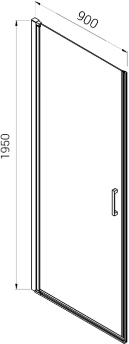 Душевая дверь в нишу Vincea Alpha 90х195 профиль брашированное золото стекло прозрачное  VDP-3AL900CLG - 5
