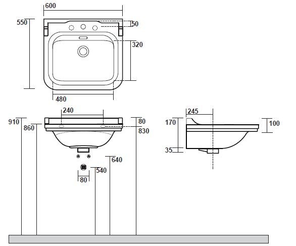 Подвесная раковина Kerasan Waldorf  4140K1 - 2