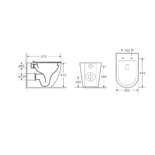 Унитаз приставной Weltwasser WW Merzbach 002GL-WT безободковый с микролифтом белый  10000003738 - 1