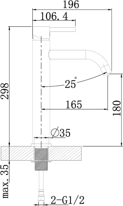Смеситель для раковины STWORKI Ольборг OL-06SV черный - 5