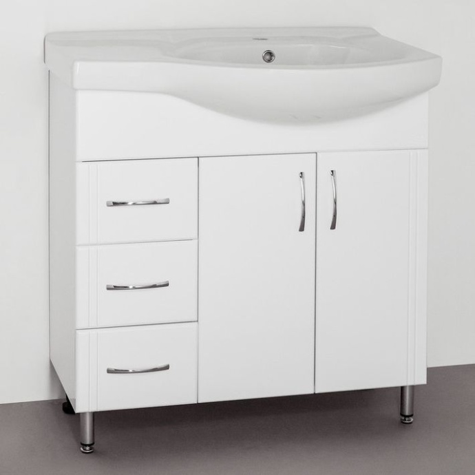 Тумба для комплекта Style Line Эко Стандарт 82 белая, левая ЛС-00000108 - 0