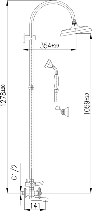 Душевая стойка Rav Slezak Morava бронза MK154.5/3 - 1