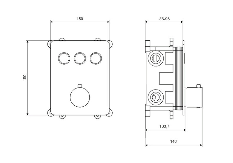 Смеситель для душа встраиваемый Excellent Krotos хром AREX.8046CR - 2