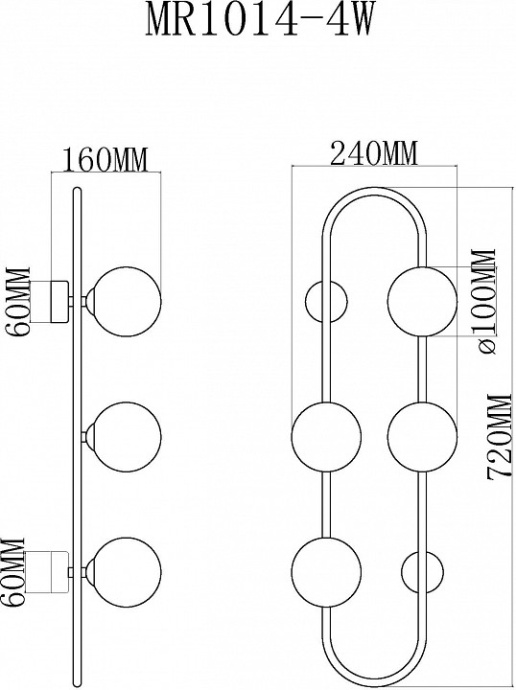 Накладной светильник MyFar Stacy MR1014-4W - 3