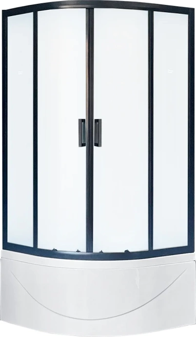 Душевой уголок Royal Bath ВК 90х90 с поддоном профиль черный стекло матовое RB90BK-C-BL - 0