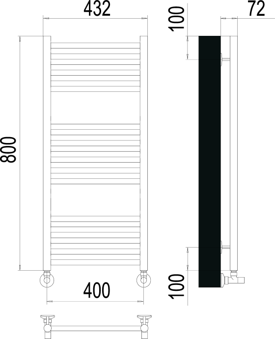 Водяной полотенцесушитель Terminus Аврора П16 400х800 Хром 4670078529305 - 2