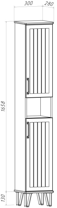 Шкаф-пенал DIWO Сочи 30, синий 00-00001268 - 4