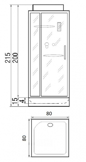 Душевая кабина с поддоном River Tana 80  10000003114 - 3
