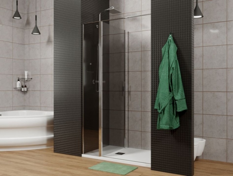 3.31004.00G PRIORITY, Дверь в нишу 1000мм стекло Тонир., серое, хром (280663) - 0