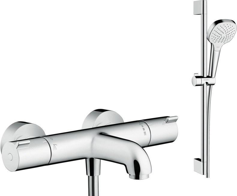 Душевой комплект Hansgrohe Ecostat 1001 CL ВМ 13201000 термостат + душевой гарнитур Croma Select E Vario 26582400 - 0