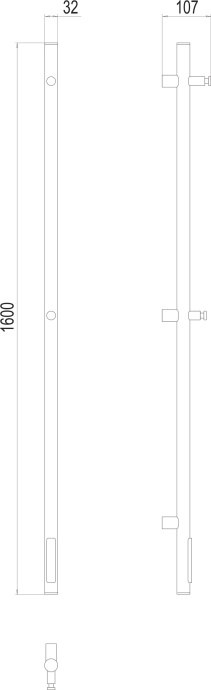 Электрический полотенцесушитель Terminus Уно круг 1600х32 Хром 4670078528384 - 2
