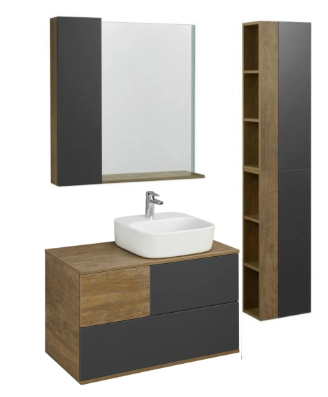 Тумба с раковиной Одри 42 Aquaton Терра 85 светлое дерево-серый 1A2472K3TEKA0 - 4