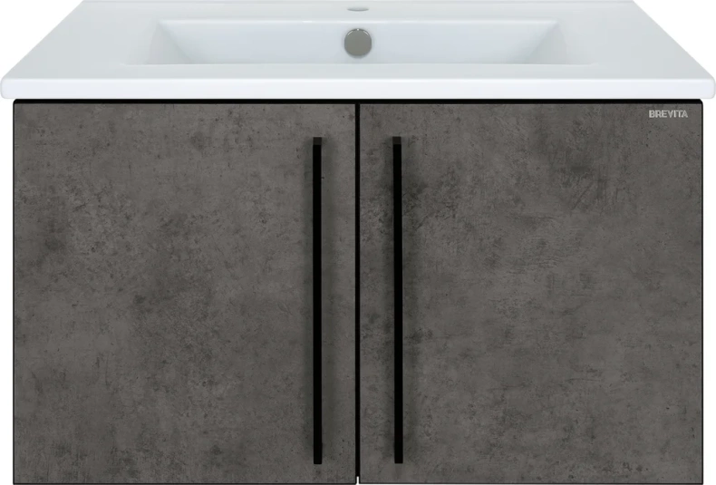 Тумба под раковину Brevita Rock 75 бетон темно-серый  ROCK-06075-50-2 - 1