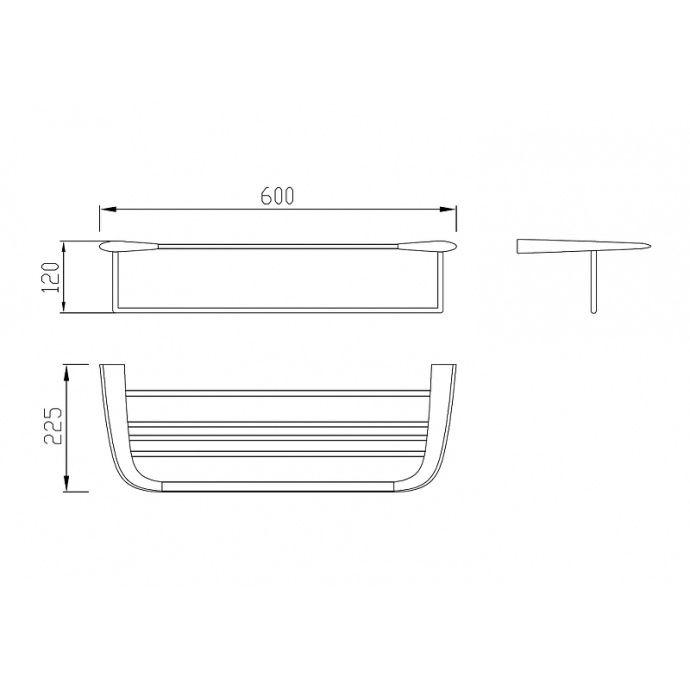 Полка для полотенец Abber Nord черная матовая AA1554B - 2