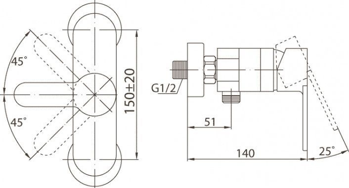 Смеситель BelBagno Tanaro TAN ESDM CRM для душа TAN-ESDM-CRM - 1