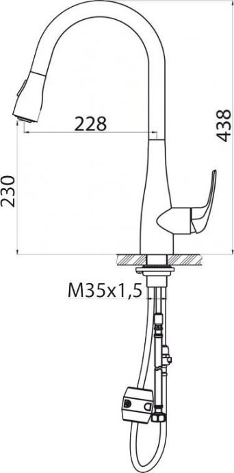 Смеситель BelBagno BB-LAM28-IN для кухонной мойки - 1
