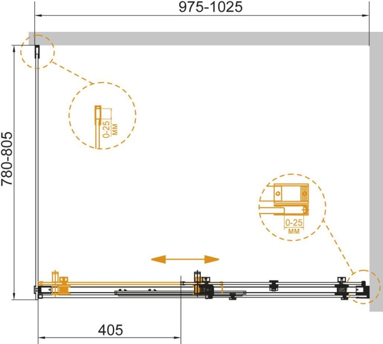 Душевой уголок Cezares Stylus Soft AH 1 100/80 C Cr STYLUS-SOFT-AH-1-100/80-C-Cr - 3