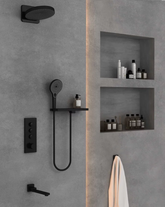 Душевой комплект Vincea Inspire с термостатом черный матовый VSFW-433TI2RMB - 2