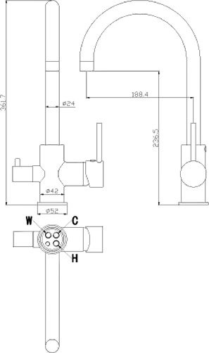 Смеситель Rossinka Z Z35-28 для кухонной мойки, хром - 1