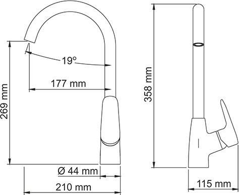 Смеситель Wasserkraft Vils 5607 для кухонной мойки - 2