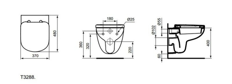 Унитаз подвесной Ideal Standard Tempo, с крышкой белый (T328801) - 1